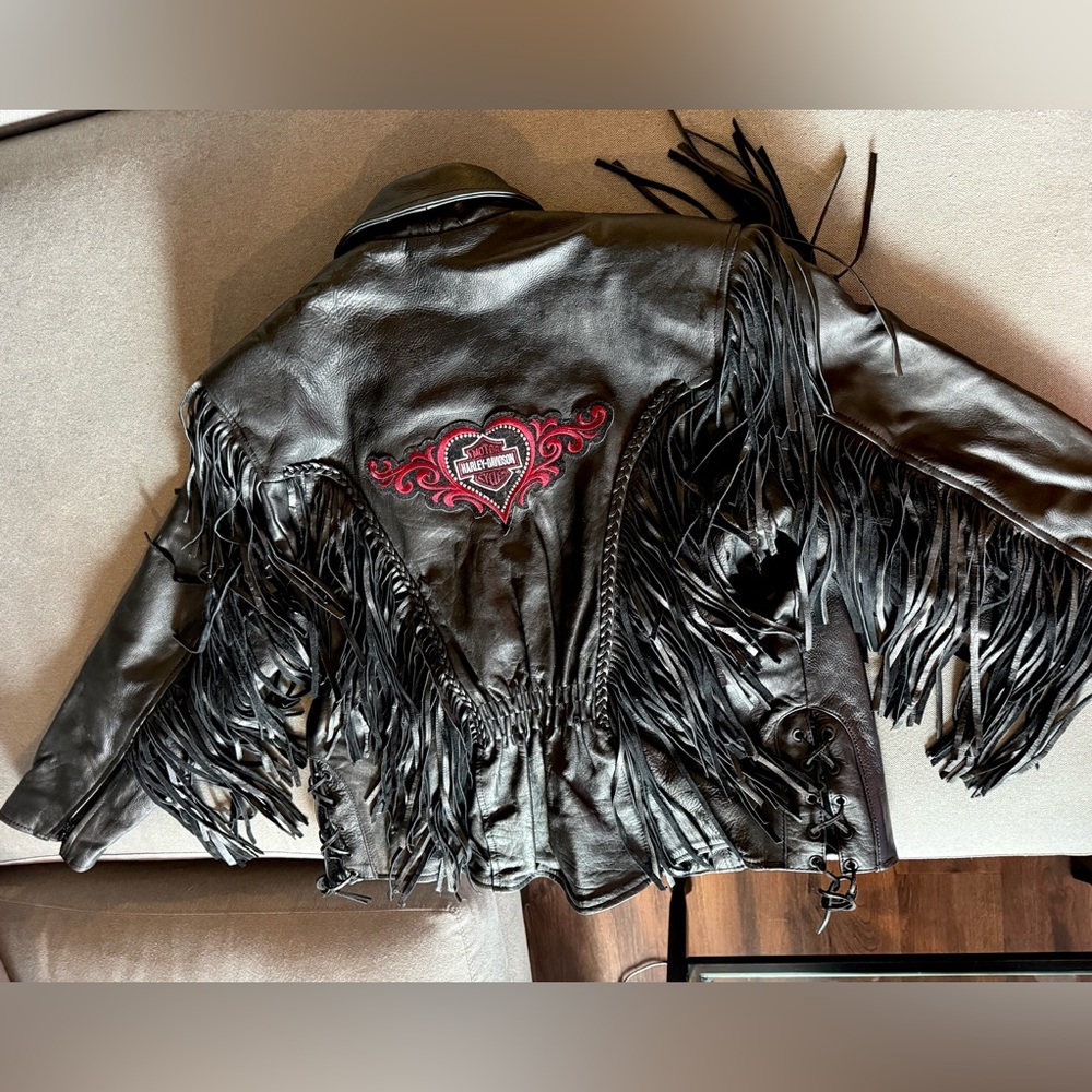 Vintage Harley Davidson black leather jacket